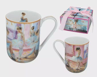 Porcelain Mug Ballet Dancer Laura Lozano, Gift Box Mug 380ml, Elegant Tea Cup, Ballerina Coffee Mug, Romantic Gift for Her