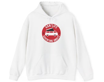 Vanlife Abenteuer erwartet Van Hoodie | Camper Van Grafik Pullover