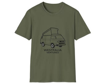 Westfaliaventures Van Linie Zeichnung T-Shirt | Camper Van Grafik T-Shirt