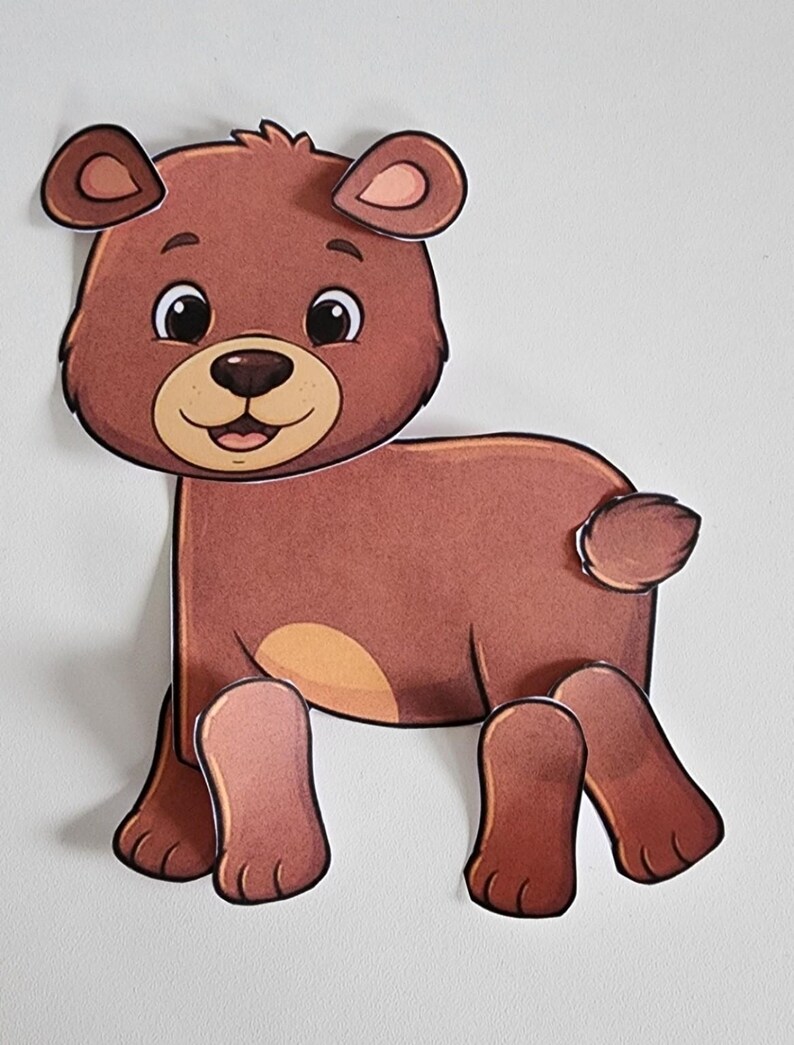 Bear Craft Printable for Kids, Cut and Glue Activity, Animal PDF - Etsy