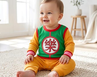 Dragon Ball Baby Strampler, süßes Chiaotzu Babykostüm, DBZ Anime Baby Kostüm, Anime Baby Overall, Baby Halloween Anzug