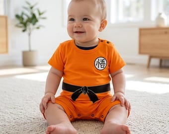 Dragon Ball Baby Romper, Cute Baby Goku Costume, DBZ Anime Baby Costume, Baby Halloween Suit