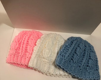 Newborn baby beanie, newborn baby hat, Crochet baby hat, crochet baby beanie