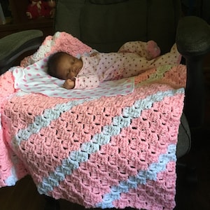 Motif uniquement : couverture au crochet d'un coin à l'autre, couverture C2C