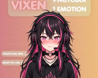 E-Girl PNGTuber Model, Anime Gamer Avatar, Twitch Streamer Girl, Download immediato su Veadotube