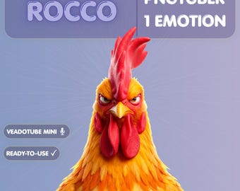 Avatar gallo PNGTuber, modello uccello Vtuber per Twitch e Youtube, personaggio pollo 3D, mascotte animale digitale, animale domestico arrabbiato per lo streaming