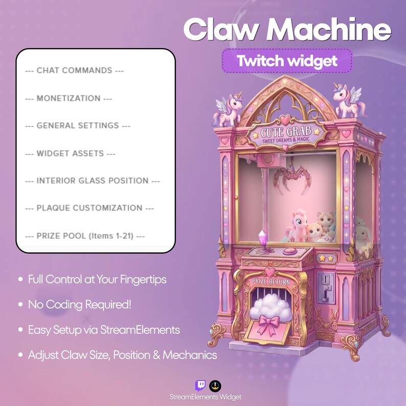 Kawaii Twitch Widget Interactive Streamelements Chat Mini Game Claw ...