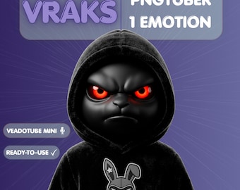 Modello Dark PNGTuber, avatar Evil Bunny Veadotube, streamer trasgressivo, download immediato