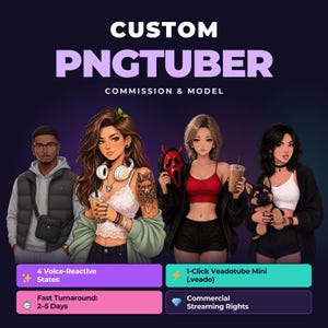 Custom PNGTuber Model, PNGTuber Commission, Custom VTuber Model, Veadotube Mini Twitch Avatar