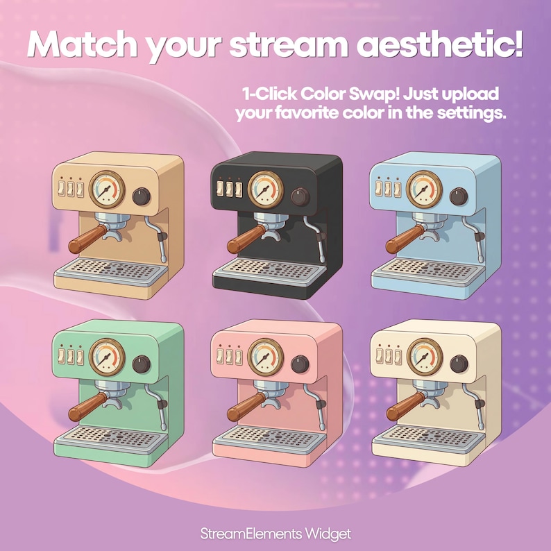 Interactive Coffee Machine Twitch Widget, Cozy Cafe OBS Stream Overlay ...