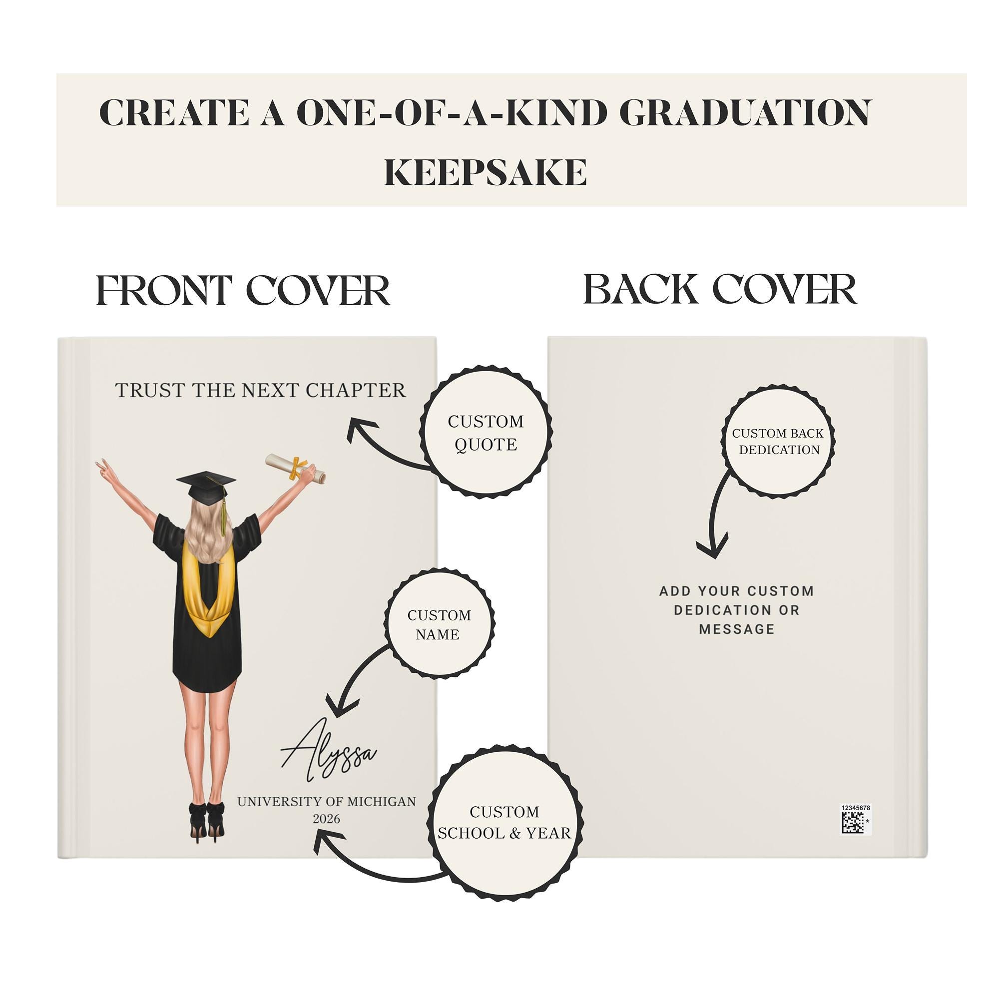 Graduation Scroll Notebook Personalized Graduation Journal, Graduation Gift for Her, Custom Grad ...