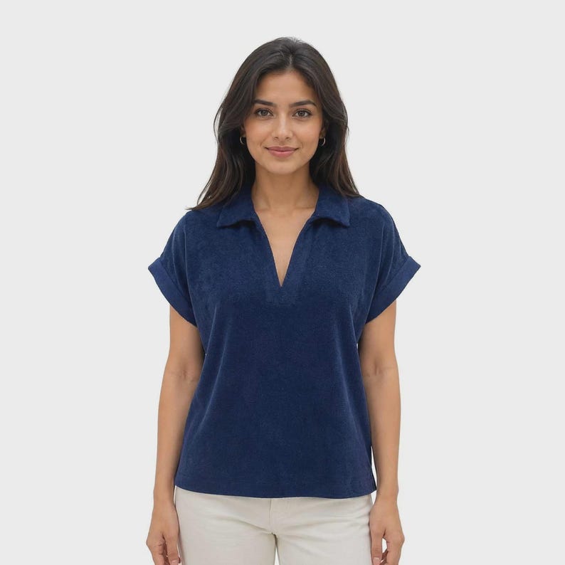 Top da donna Tommy Bahama Coastline, polo Suncoast Loop Terry a maniche corte (S04) - Regalo immagine 1