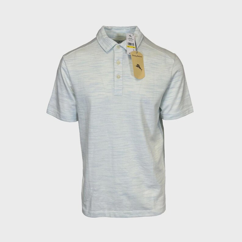 Tommy Bahama Men's Air Blue T-Shirt Ocean Sails Knit Polo 3 Buttons S/S (S62) Gift image 2