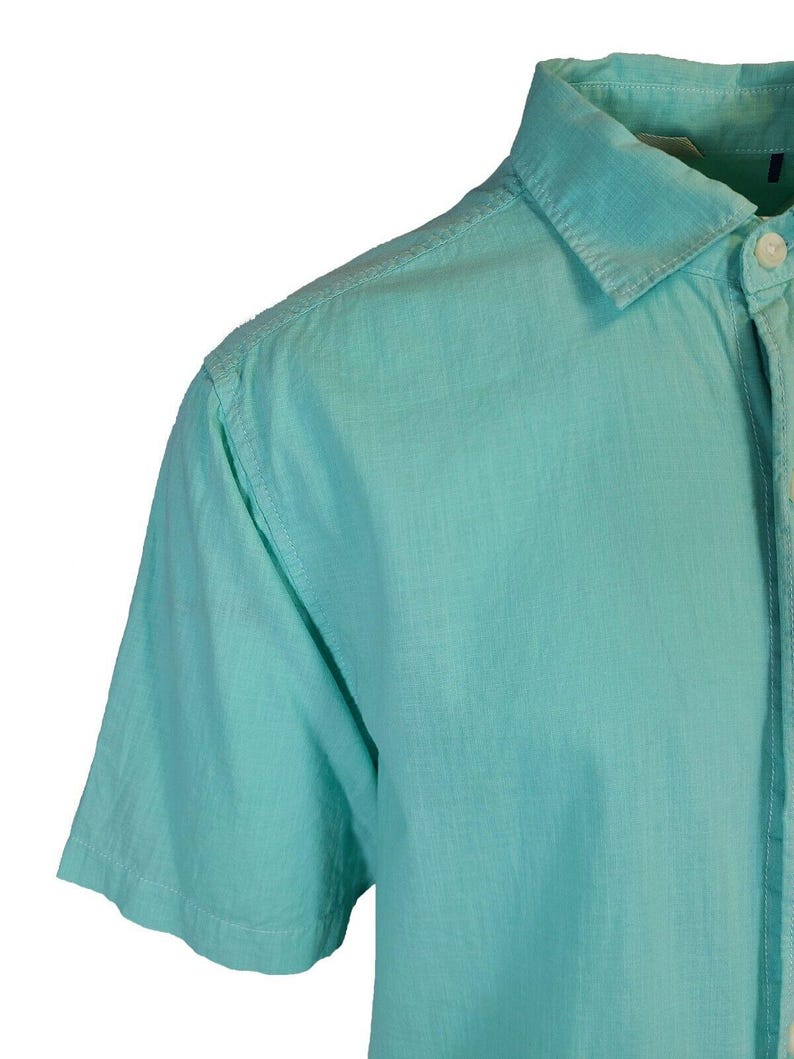 Tommy Bahama Men's Gentle Breeze Teal Green Shirt Logo Short Sleeve Button (S02) Gift image 5