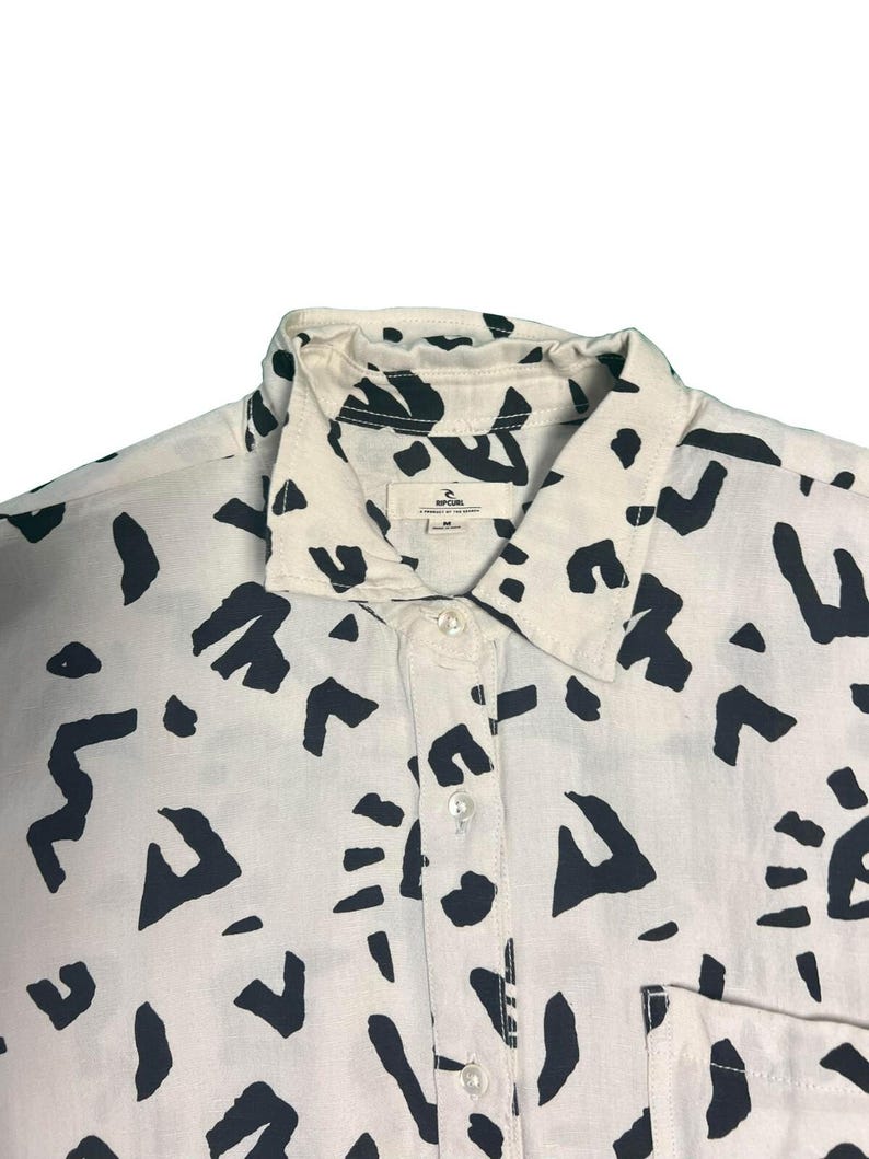Camicia da donna Rip Curl color bianco sporco con stampa all-over "The Search" a maniche lunghe (S02) - Regalo immagine 3