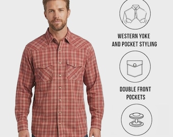 Ariat Men's Red Shirt Hart Retro Fit Long Sleeve (S13) Gift