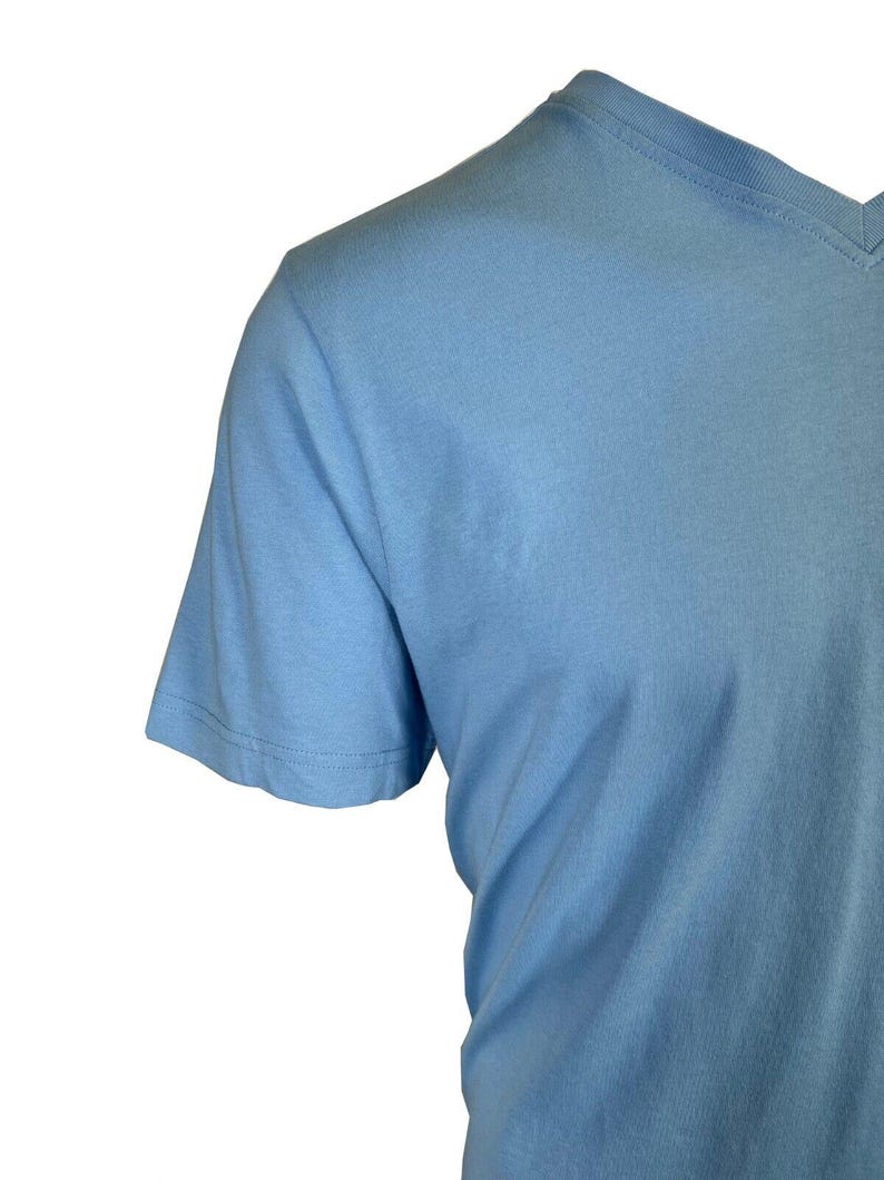 Tommy Bahama Men's Breaker Blue T-Shirt V-Neck Bali Skyline Orange Logo (S52) Gift image 8