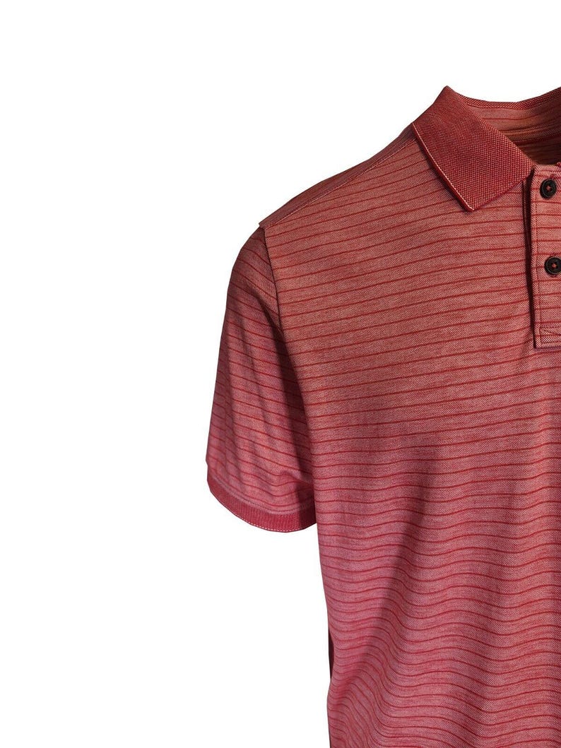 Tommy Bahama Men's DK Havana Pink Striped Performance Polo T-Shirt S/S (S07) Gift image 8