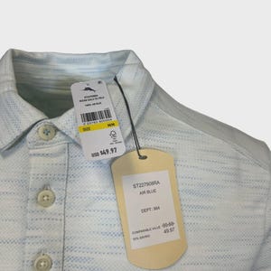 Tommy Bahama Men's Air Blue T-Shirt Ocean Sails Knit Polo 3 Buttons S/S (S62) Gift image 6