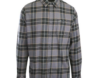 O'Neill Men's Black Shirt Redmond Plaid Stretch Flannel Long Sleeve (S26) Gift