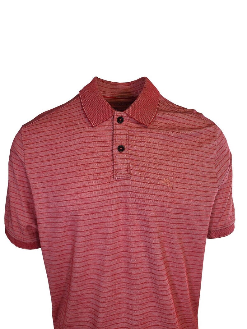 Tommy Bahama Men's DK Havana Pink Striped Performance Polo T-Shirt S/S (S07) Gift image 5