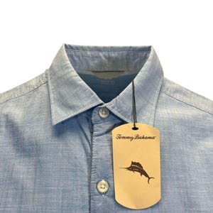 Tommy Bahama Men's Big Sky Blue Shirt Button Up Short Sleeve (S09) Gift image 4