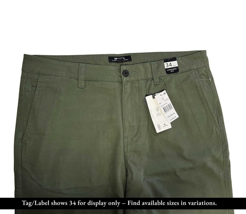 Pantalón Rip Curl para hombre, negro - verde oliva oscuro, estilo chino clásico de surf elástico (S01), (S02) Regalo imagen 3