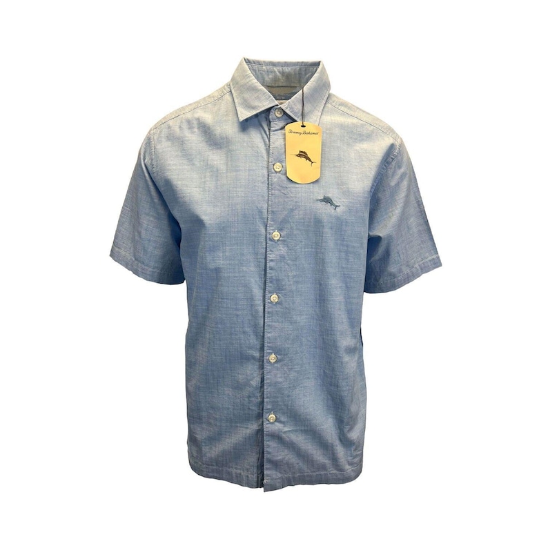 Tommy Bahama Men's Big Sky Blue Shirt Button Up Short Sleeve (S09) Gift image 1