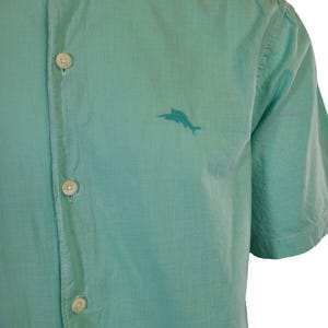 Tommy Bahama Men's Gentle Breeze Teal Green Shirt Logo Short Sleeve Button (S02) Gift image 7