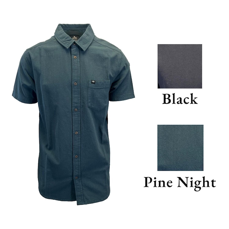 Rip Curl Herr Svart & Furu Nattskjorta Classic Surf Washed S/S (S15 - S16) Gåva bild 1