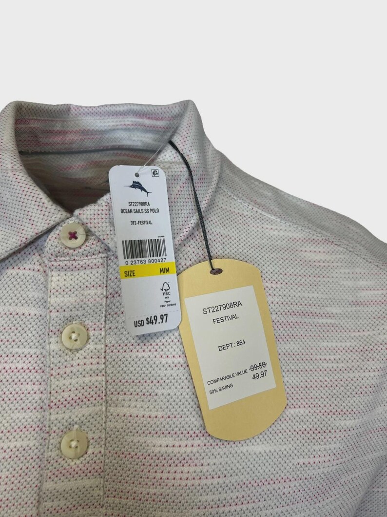 Tommy Bahama Men's Festival T-Shirt Ocean Sails Knit Polo 3 Buttons S/S (S63) Gift image 7