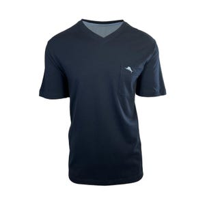 Tommy Bahama Men's Blue Note T-Shirt V-Neck Bali Skyline Blue Logo Tee (S41) Gift image 1