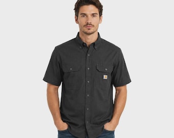 Carhartt Men's Black Chambray Shirt Loose Fit Medium weight S/S (352) Gift