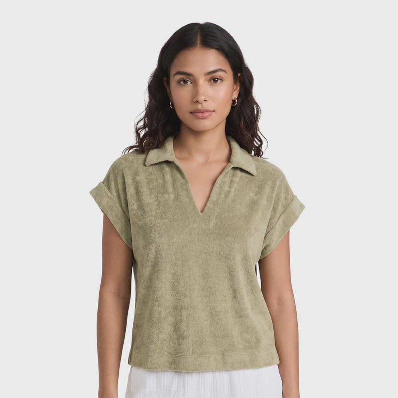Top de manga corta Tommy Bahama Sea Clay para mujer, polo Suncoast Loop Terry (S02) Regalo imagen 1