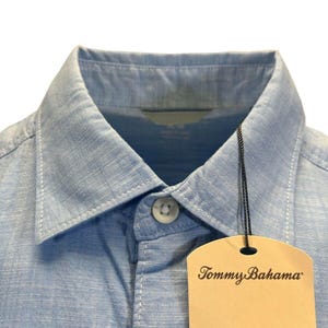 Tommy Bahama Men's Big Sky Blue Shirt Button Up Short Sleeve (S09) Gift image 7