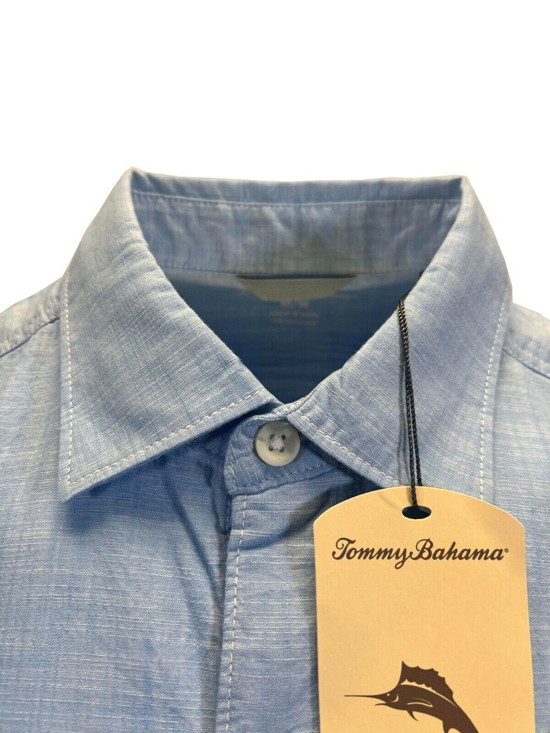 Tommy Bahama Men's Big Sky Blue Shirt Button Up Short Sleeve (S09) Gift image 7