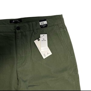 Pantalón Rip Curl para hombre, negro - verde oliva oscuro, estilo chino clásico de surf elástico (S01), (S02) Regalo imagen 4