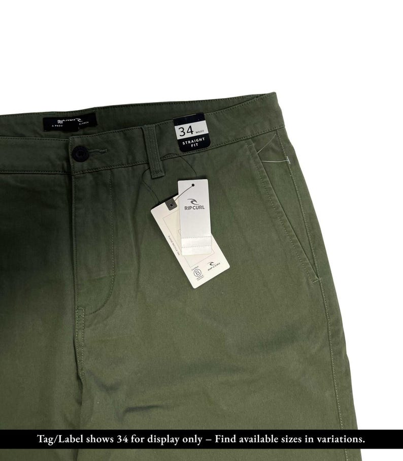 Pantalón Rip Curl para hombre, negro - verde oliva oscuro, estilo chino clásico de surf elástico (S01), (S02) Regalo imagen 4