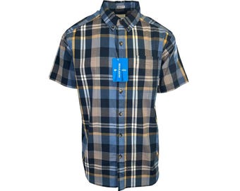 Columbia Herren Collegiate Navy Multi Plaid Schnelle Flüsse II S / S Hemd (462) Geschenk