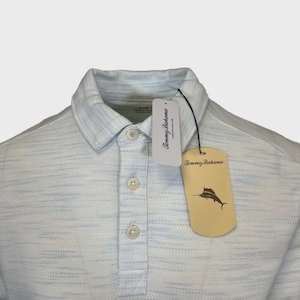Tommy Bahama Men's Air Blue T-Shirt Ocean Sails Knit Polo 3 Buttons S/S (S62) Gift image 5