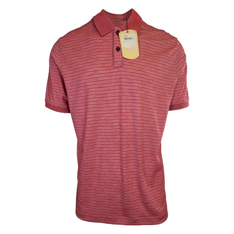 Tommy Bahama Men's DK Havana Pink Striped Performance Polo T-Shirt S/S (S07) Gift image 4
