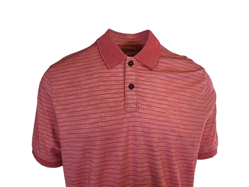 Tommy Bahama Men's DK Havana Pink Striped Performance Polo T-Shirt S/S (S07) Gift image 6