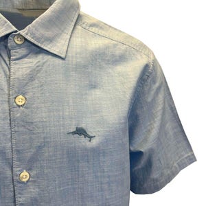 Tommy Bahama Men's Big Sky Blue Shirt Button Up Short Sleeve (S09) Gift image 10