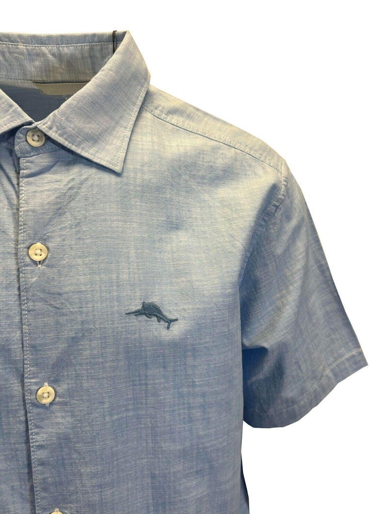 Tommy Bahama Men's Big Sky Blue Shirt Button Up Short Sleeve (S09) Gift image 10