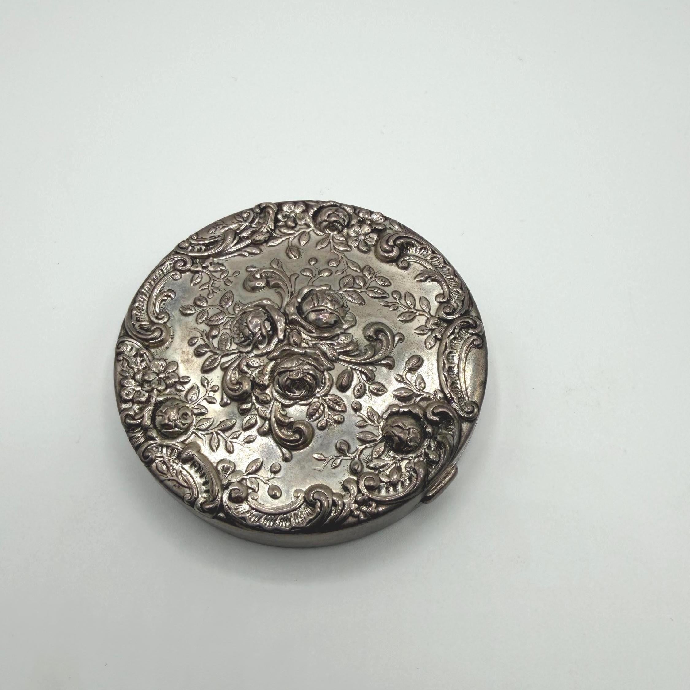 Vintage Sterling Silver Compact - Etsy