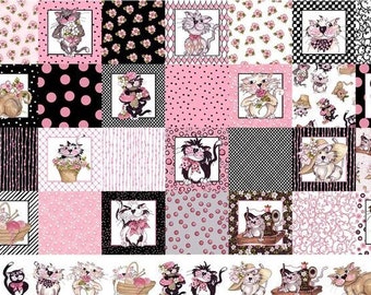 Fancy Cats Fabric Panel, Loralie Designs, Yardage, 692010