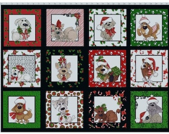 Dog Holiday Christmas Fabric Panel, Loralei Designs, 692549