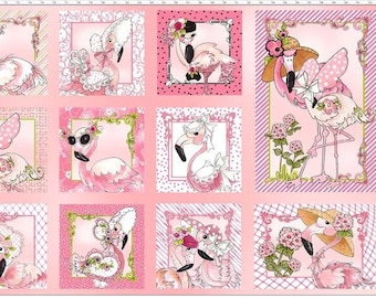 Flamingo Fabric Panel, Loralie Designs, Yardage, 692328