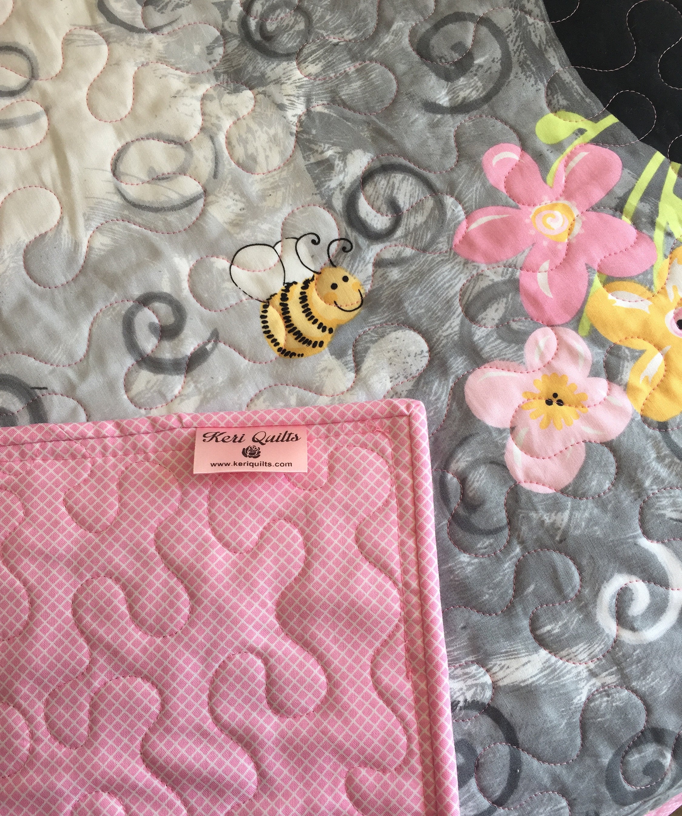 Baby Girl Quilt Wall Hanging Baby Girl Blanket Pink Etsy