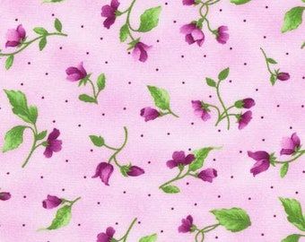 Floral Yardage, Camille Flowers Berry, Pink, Purple, Green, Robert Kaufman, FLHD21947233